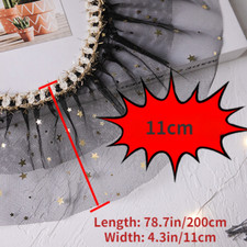 Lace Star Fabric Trim Ribbon Ruffle Pleated Mesh for Clothes DIY Sewing Decor