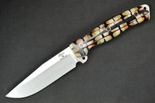 Busse Custom Son of Swat .16" Satin INFI, Stacked Bone in Clear Red/Blue Resin