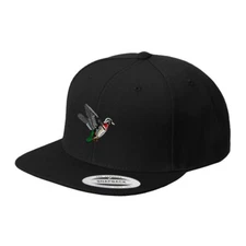 Wood Duck Embroidered Flat Visor Snapback Hat