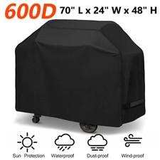 600D Heavy Duty BBQ Grill Cover 70" Waterproof UV Protection Outdoor Barbecue