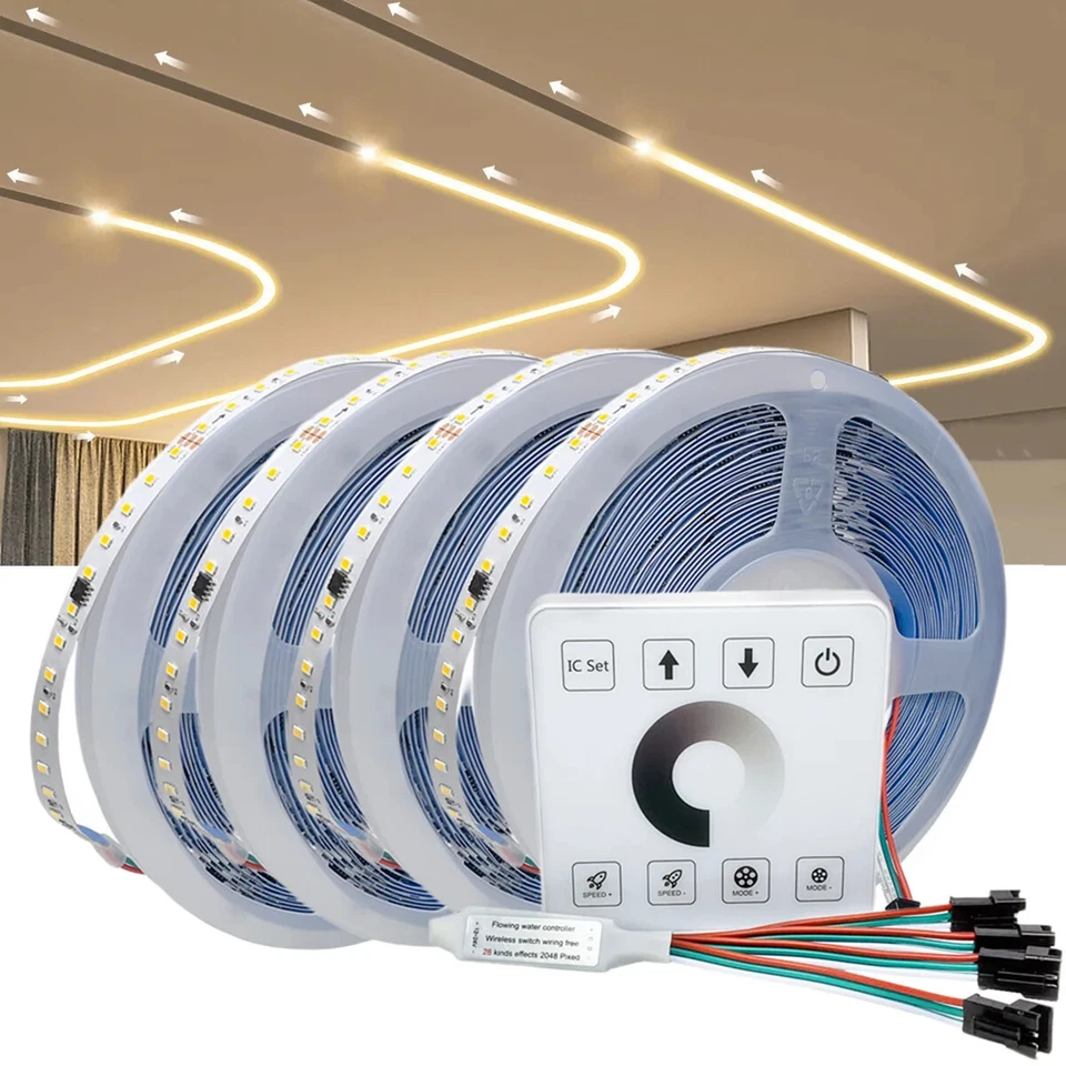 DC24 WS2811 SMD Horse Race 10M 20M 30M 40M Running Water Flowing LED Strip Light - Image 2 of 4