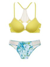 Victoria Secret Swim Carova Crochet Bikini Swimsuit Set bra 34C / Medium bottom
