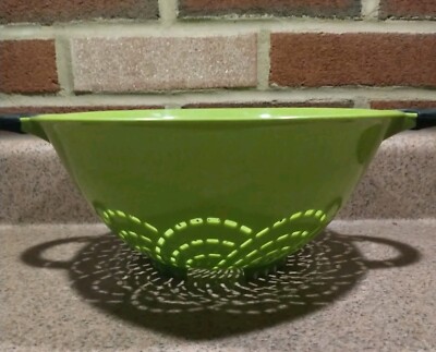Farberware Professional Handled Soft Grip Colander In Lime Green floral design 