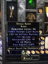 DIABLO 2: RESURRECT✅ +10%FCR, 29AR,11LIFE,RL+4,3MANA,10% FIRERES RING ✅PC SC