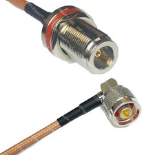 RG400 N FEMALE BULKHEAD to N MALE ANGLE RF Cable FAST-SHIP LOT