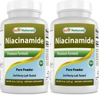 2 Pack Best Naturals Niacinamide Vitamin B3 Pure Powder 8 OZ