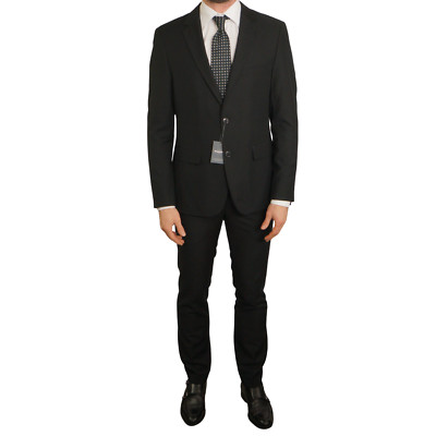 Men Dressmann Suit Canvas Black Slim Fit Lined EU50R UK/US40R W33 L32 D11