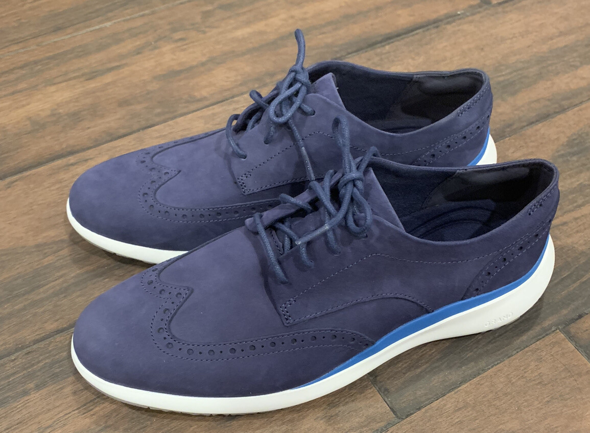 Cole Haan Grand Troy Wingtip Oxford Marine Blue C33766 Men Size8.5 Vintage Shoes eBay