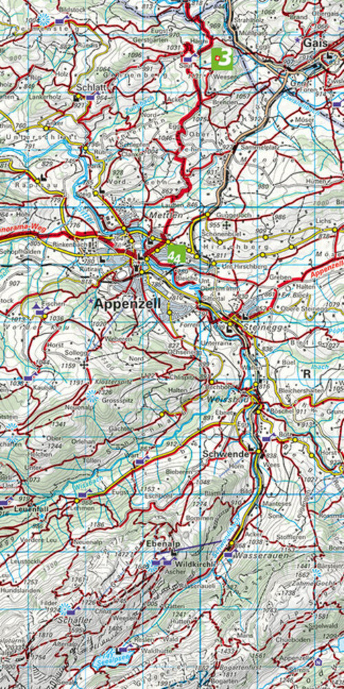 Thumbnail - Kümmerly+frey Wanderkarte 7 St. Gallen, Appenzellerland 1:60.000