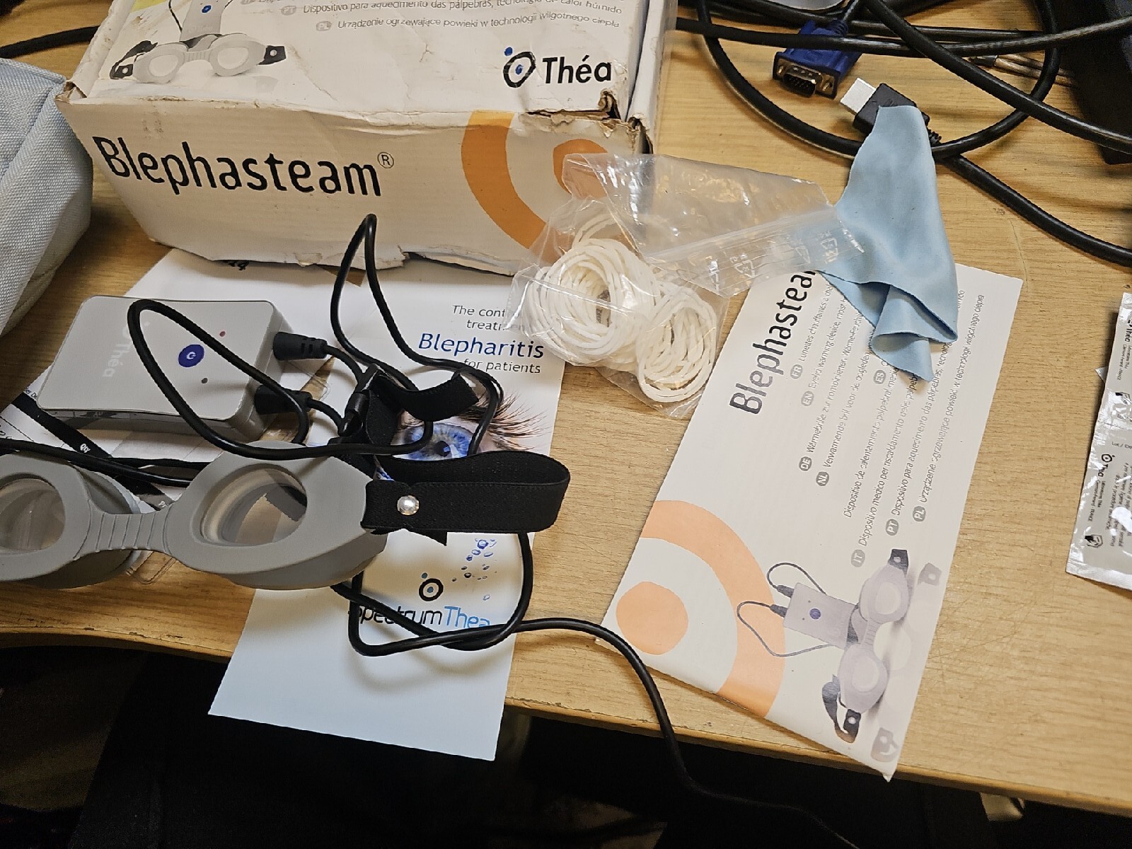 Blephasteam Goggles & Device for Dry Eyes Boxed With Manuals, Case