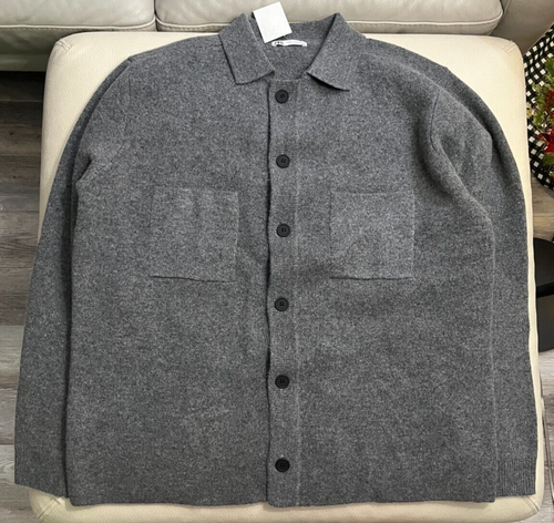 Zara Men's 100% Wool Knit Overshirt Cardigan - Size XL - MRSP$170 - Picture 2 of 7