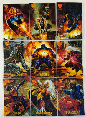 DC MARVEL AMALGAM (Skybox 1996) Complete CANVAS Chase Card Set (9)