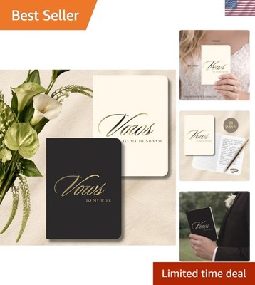 Vow Books His and Hers   Wedding Vow Book, 24 Lined Pages, Soft Touch Cover w...