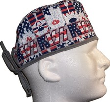 Kiss Patriotic Scrub Hat Chemo Cap