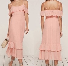 Reformation Odessa Blush Pink Midi Dress Sz 4