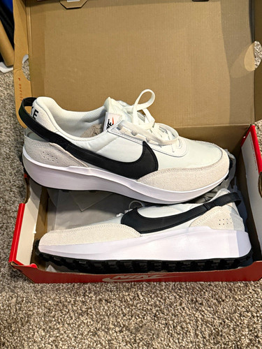 Nike Waffle Debut Low Top Suede Sneaker White/Black