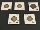 1875-P(.20), 1897-P(.25),1850(.01), 1909(.25),1891-S(unknown): Mixed coin Lot