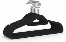 ANSIO Velvet Hangers 10 Pack - Non-Slip Ultra Thin Clothes Hangers with Tie Bar
