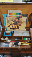 Vintage 1970s Wooden Artist Field Case Beautiful Condition, Includes Accessories