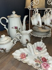 15 Piece Vintage Tea Set With Rose Pattern Made In Japan