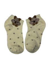 Unisex Crew Socks Funny Cute Beige Brown Dots Capybara Ears Animal Gift Pair