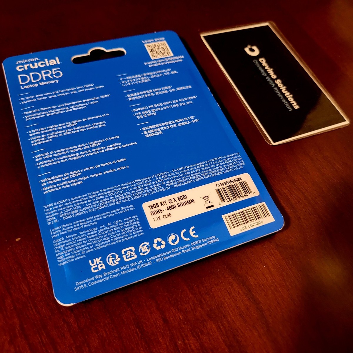 NEW Crucial 16GB Kit (2x8GB) DDR5 4800 MHz Laptop RAM Memory