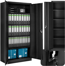 ® Armadio Porte Battenti, Armadio 2 Ante, 5 Ripiani, Armadio con Serratura Chiav