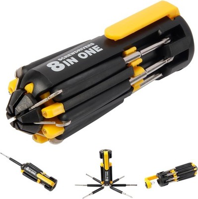 8 In 1 Screwdriver With Flashlight Multi Functional 8 In 1 Screwdrivers Tool Set