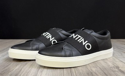 Valentino by Mario Valentino Zeus Slip On Sneakers Black White Mens Size 9 NEW