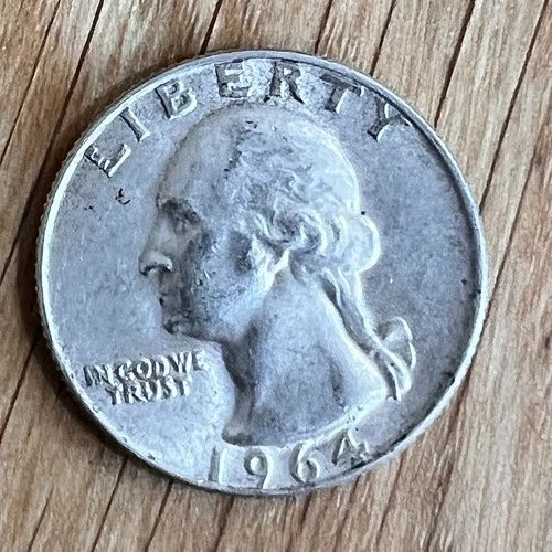1964 WASHINGTON QUARTER 90% SILVER CIRCULATED US  MInt FREE SHIPPING