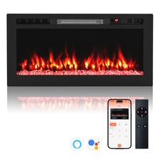 Image of 36 Inch Recessed Electric Fireplace with WiFi APP Control 12 Flame Colors