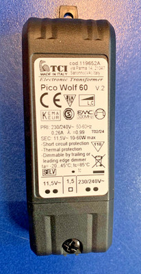 TCI Trafo Electronic Transformer PICO WOLF 60W 230V auf 12V  Pro MADE IN ITALY