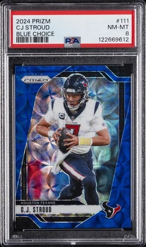 2024 PANINI PRIZM BLUE CHOICE #111 CJ STROUD 9/14 PSA 8