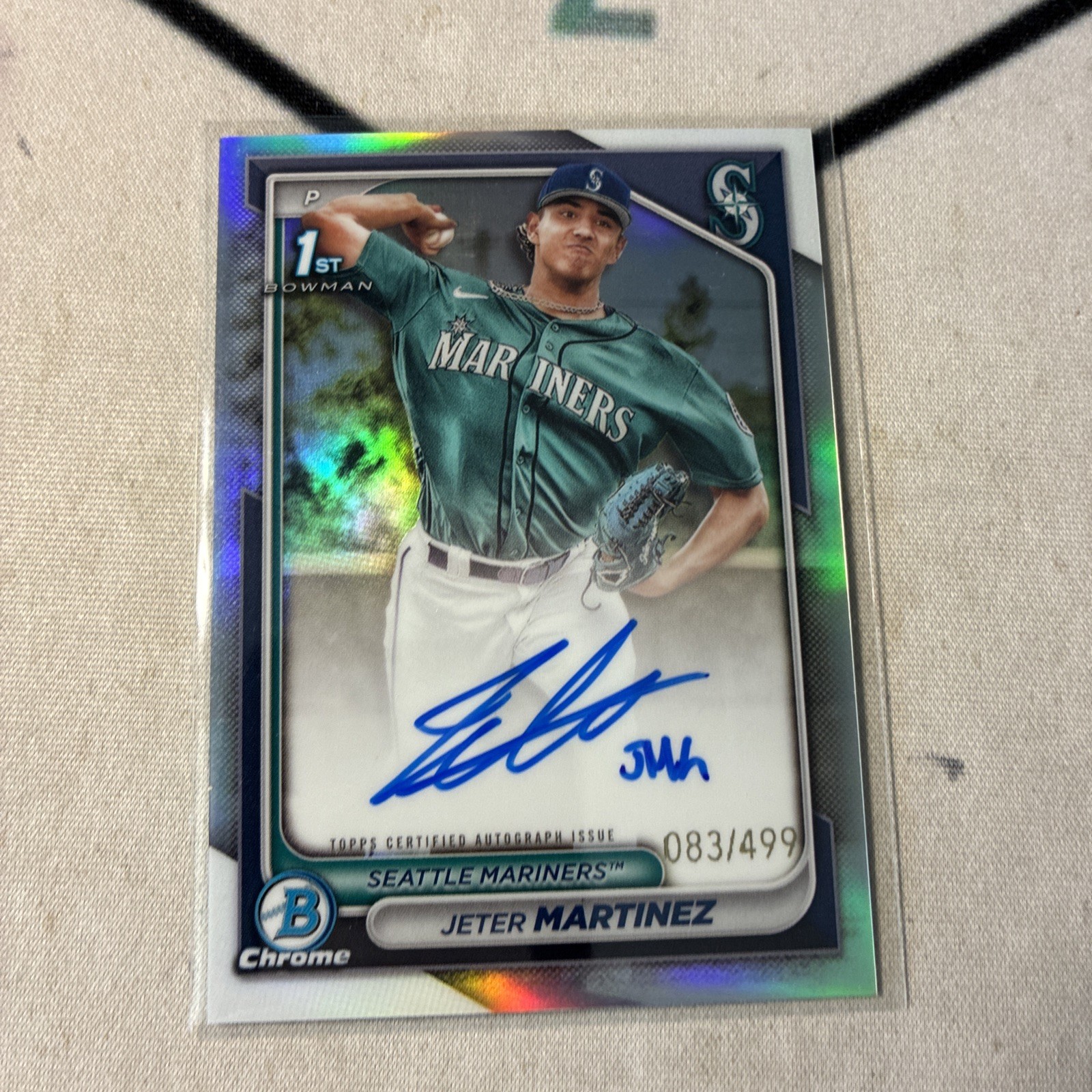 JETER MARTINEZ 2024 BOWMAN CHROME 1ST REFRACTOR AUTO /499 Card #CPA-JMZ