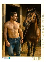 Calvendo Puzzle HengstbäNdiger - Attractive Man With Horse | 1000 Pieces, Finish