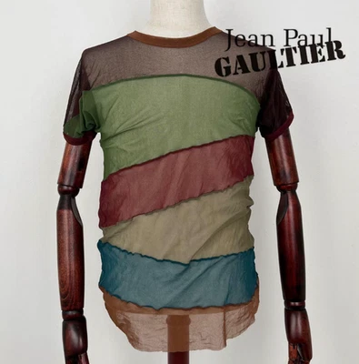 トップス Rare 00s Jean Paul Gaultier Power Net Rare Jean Paul Gaultier Vintage Power Net Mesh T-Shirt Archive