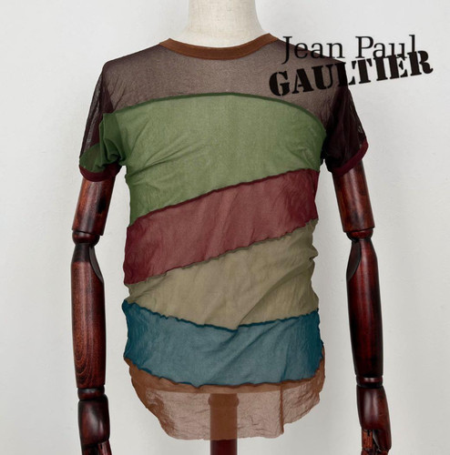 Jean Paul Gaultier, Rare Jean Paul Gaultier Vintage Power Net Mesh T-Shirt Archive Made in Japan
