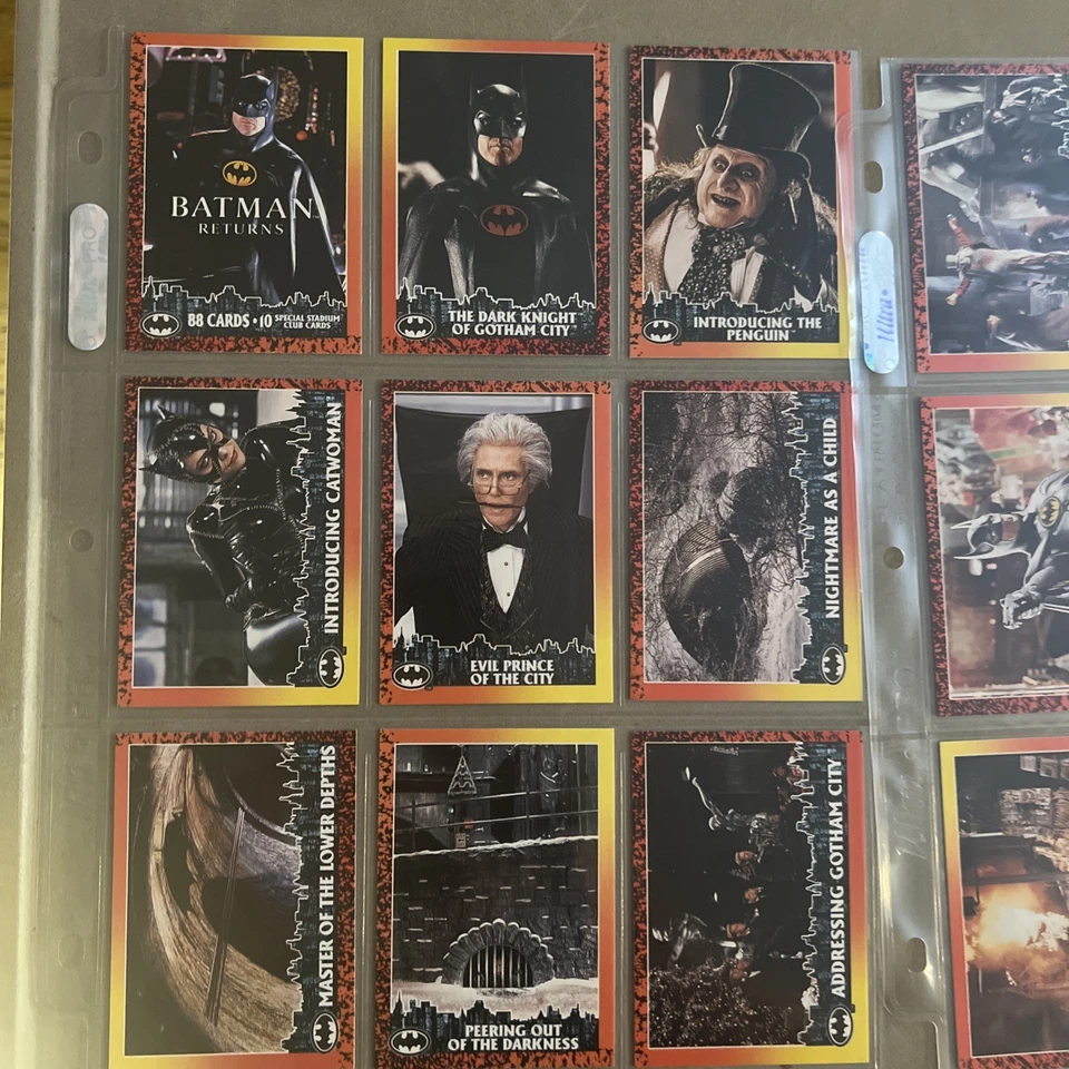CONJUNTO DE FILMES BATMAN RETURNS 0F 88 + 9 CARTÕES STADIUM CLUB - em mangas Ultra Pro  - Imagem 3 de 4