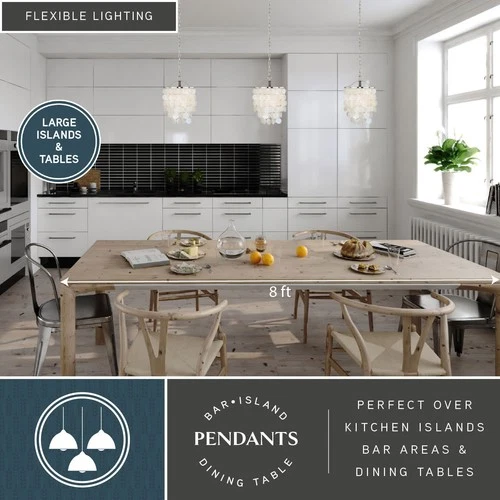 Vaxcel Lighting P0138 Capiz Shell Elsa 1-Light Foyer Pendant - Picture 9 of 9