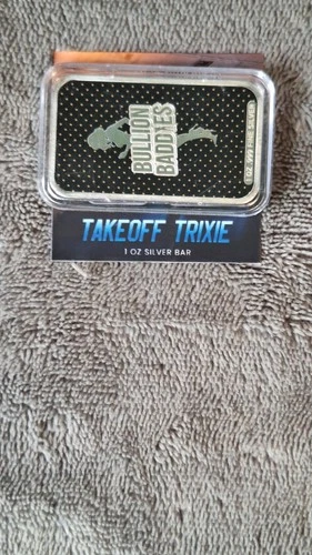 1 oz silver bar Bullion Baddies "Takeoff Trixie" Secret Rare W/COA