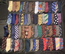 Lot of 66 Men  s Ties Multiple Brands Various Styles Mixed Condition L  K