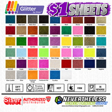 SISER Glitter HTV Sparkly Heat Transfer Vinyl - 12"x12" - Heat Press Vinyl SALE
