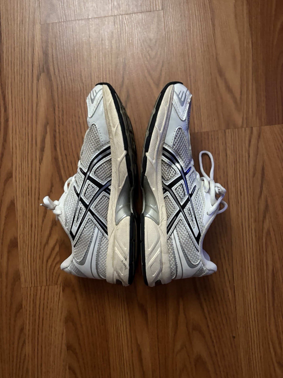 ASICS Men's White Black Lace Up Low Top Athletic Sneakers 1201A256 Running thumbnail 2