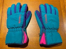 Columbia Juvenile Size L Teal Purple Pink Snow Gloves Skiing Snowboarding Warm