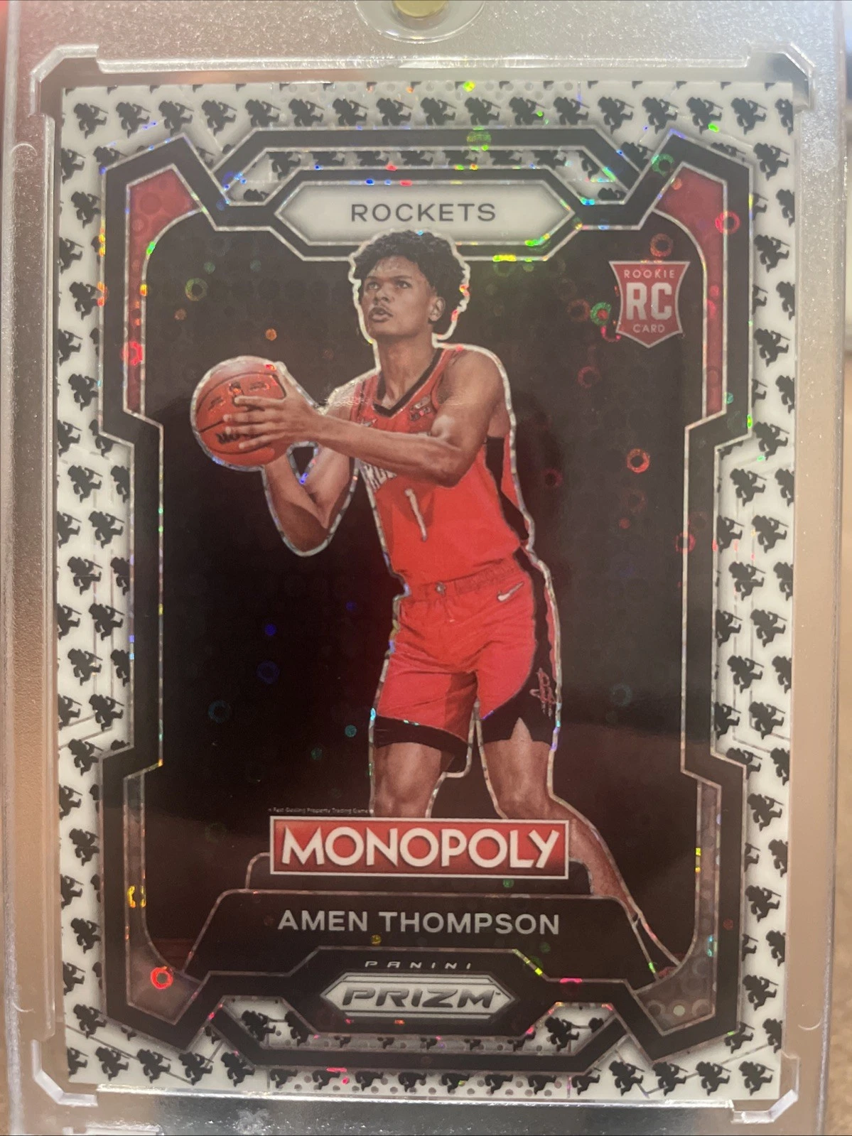 2023-24 Panini Prizm Monopoly - Amen Thompson #33 Monopoly Man Black & White