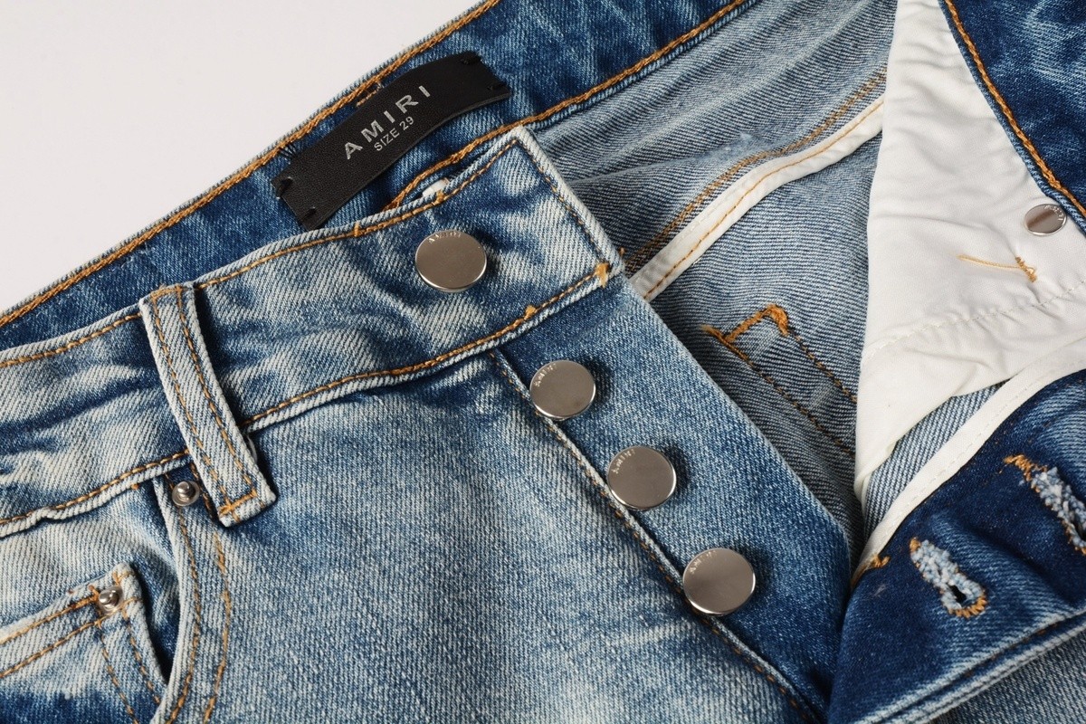 New 2026 AMIRIS jeans Men letters trousers Repair Low Rise Skinny