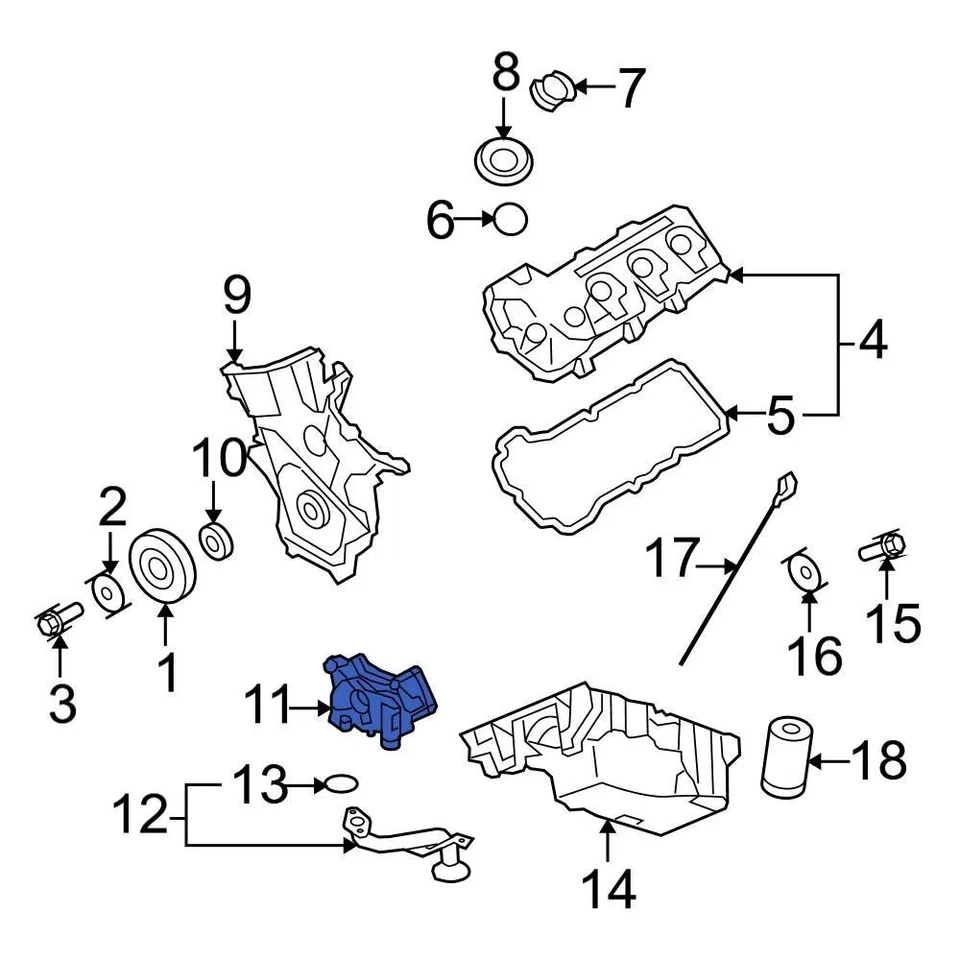 For Ford F-150 2011-2017 Ford GL3Z6C639A Engine Oil Pump - Imagem 4 de 4