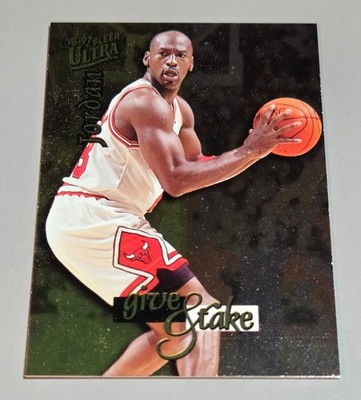 Michael Jordan #5 of 10 Karte B give Stake NBA Fleer Ultra 96-97 Bulls Near Mint