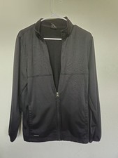 Atheltic Works Women's Light Weight Workout Jacket, Full Zip, Black, Size S