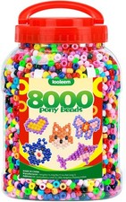 Large Pack of Pony Beads 8000pcs - Perfect for Crafting Fun